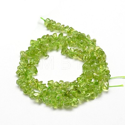 Natural Olive Quartz Chip Beads Strands G-E271-89-1