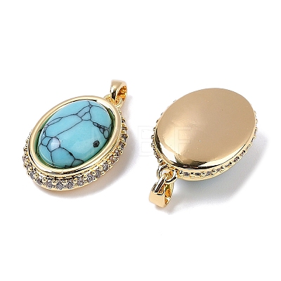 Brass with Gemstone Pendants KK-Q030-22B-G-1