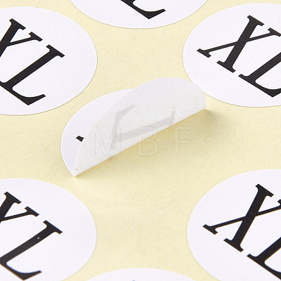 XL Sizes Clothing Size Round Sticker Labels AJEW-WH0014-75E-1