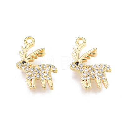 Brass Pave Clear Cubic Zirconia Charms KK-N231-344-1