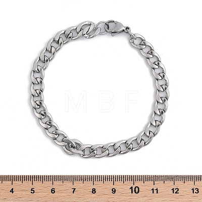 Tarnish Resistant Unisex 304 Stainless Steel Curb Chain/Twisted Chain Bracelets STAS-D0002-40P-1