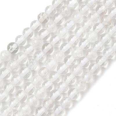 Natural Quartz Crystal Round Beads Strands G-J303-01-4mm-1