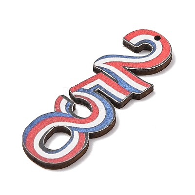 Independence Day Printed Wooden Big Pendants WOOD-B012-01C-1