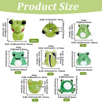 14Pcs 7 Styles Handmade Lampwork Beads LAMP-PA0001-72-1