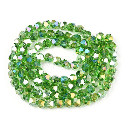 Electroplate Transparent Glass Beads Strands EGLA-T019-06D-1