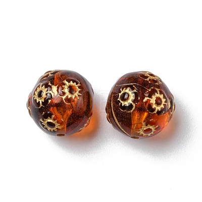 Imitation Amber Transparent Acrylic Beads MACR-D071-02F-1