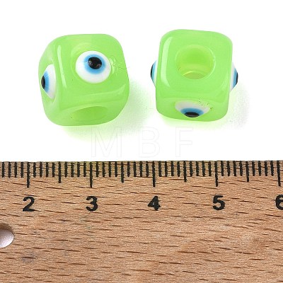 Resin Evil Eye European Beads RESI-A021-18-1