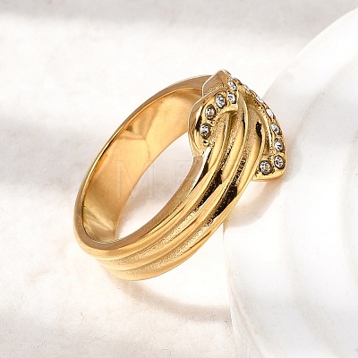 304 Stainless Steel Micro Pave Cubic Zirconia Finger Rings for Women RJEW-K316-06G-1