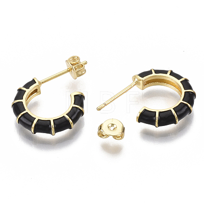 Brass Stud Earrings EJEW-S209-10A-1