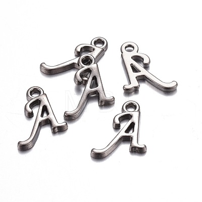 Gunmetal Plated Alloy Letter Pendants PALLOY-J718-01B-A-1