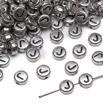 50Pcs Silver Plating Acrylic Beads PW-WG2E8AD-17-1