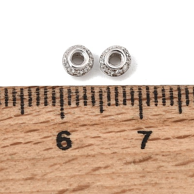 925 Sterling Silver Micro Pave Clear Cubic Zirconia Spacer Beads SE-CBAF1B2-18A-P-1