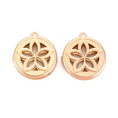 Brass Locket Pendants KK-N330-02-1