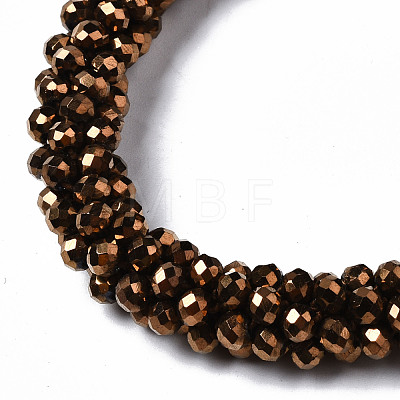 Faceted Electroplate Glass Beads Stretch Bracelets BJEW-S144-002G-05-1