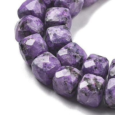 Dyed Natural Sesame Jasper Imitation Charoite Beads Strands G-C179-B01-01-1