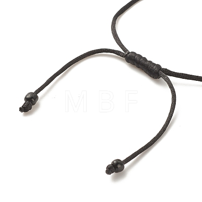 2Pcs Flat Round with Heart Acrylic Braided Bead Bracelets Set with Glass Seed BJEW-JB08034-01-1