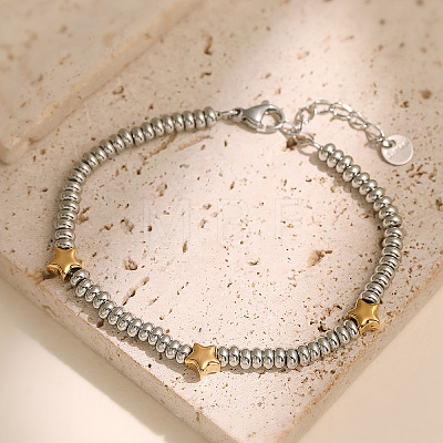 304 Stainless Steel Beaded Bracelets for Women WG7B0C0-02-1