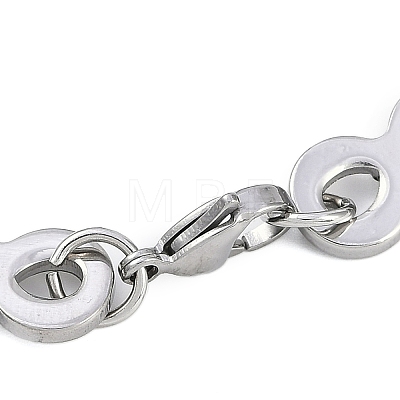 201 Stainless Steel Hollow Oval Byzantine Chain Bracelets BJEW-B078-145P-1