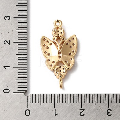 Brass Micro Pave Cubic Zirconia Connector Charms KK-C062-053G-03-1