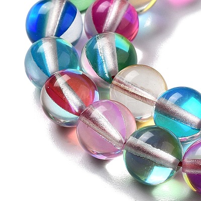 Synthetic Moonstone Beads Strands G-P528-J02-21-1