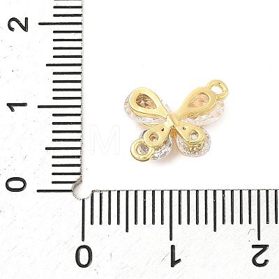 Brass Micro Pave Cubic Zirconia Connector Charms KK-U056-04G-1