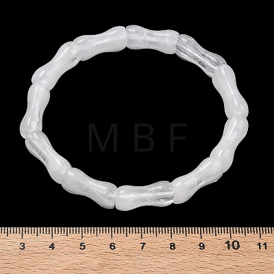 Bamboo Natural Quartz Crystal Beads Stretch Bracelets for Women Men BJEW-K304-01L-1