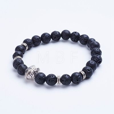 Natural Mixed Stone Beaded Stretch Bracelets BJEW-P072-E-1