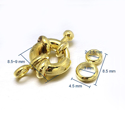 Brass Spring Ring Clasps KK-L082A-01G-1