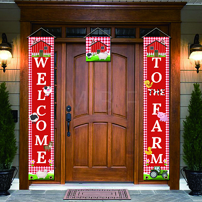 Polyester Hanging Sign for Home Office Front Door Porch Decorations HJEW-WH0023-005-1