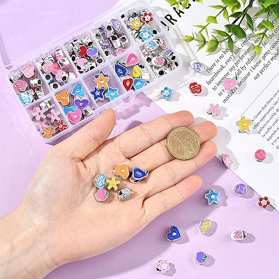 10 Styles CCB Plastic European Beads CCB-YW0001-80-1