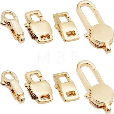 SUPERFINDINGS 8Pcs 4 Styles Brass Lobster Claw Clasps FIND-FH0004-50-1