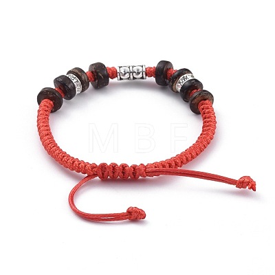 Unisex Adjustable Korean Waxed Polyester Cord Braided Bead Bracelets BJEW-JB04680-04-1