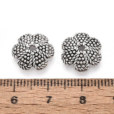Tibetan Style Alloy Bead Caps TIBEB-T004-18AS-1