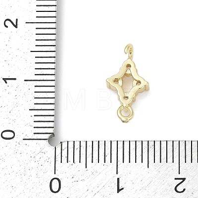 Brass Micro Pave Clear Cubic Zirconia Connector Charms KK-Z094-08G-02-1