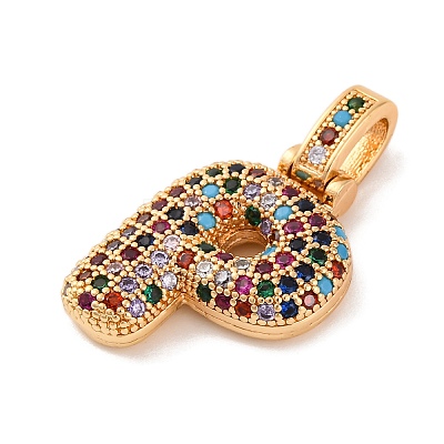 Brass Micro Pave Cubic Zirconia Pendants KK-C076-29P-G02-1