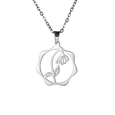 Non-Tarnish Stainless Steel Pendant Necklaces PW-WG57218-11-1