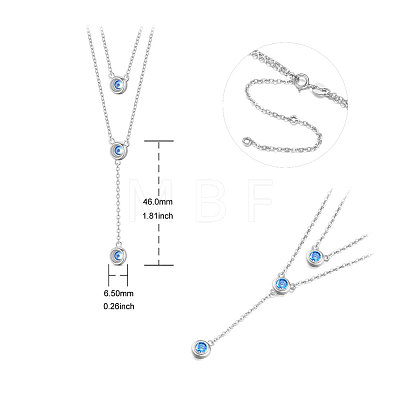 SHEGRACE 925 Sterling Silver Two-Tiered Necklaces JN702A-1