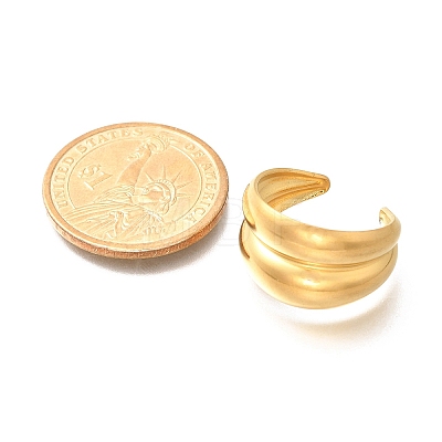 304 Stainless Steel Open Cuff Rings for Unisex RJEW-R010-06S-1