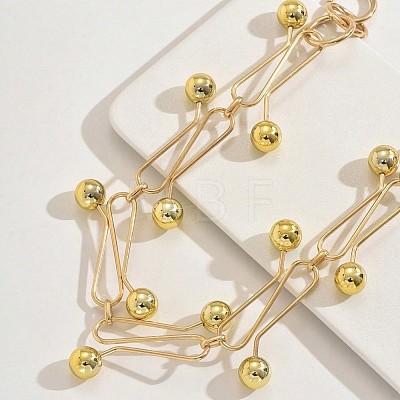 Iron S-shape Link Chain Choker Necklaces with Round Ball for Women WGD5438-02-1