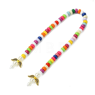 Acrylic Beads & Alloy Bookmark AJEW-JK00357-02-1