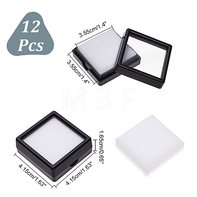 Square Plastic Loose Diamond Display Boxes CON-WH0092-61B-02-1