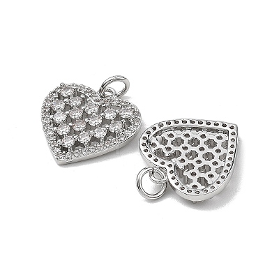 SHEGRACE Brass Micro Pave Clear Cubic Zirconia Pendants XGRQ2C704-412P-1