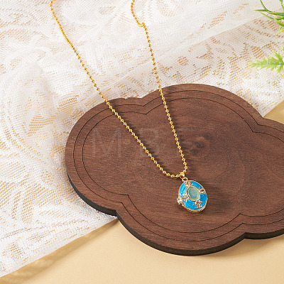1Pc Brass Enamel Locket Pendants FIND-TA0010-71A-1