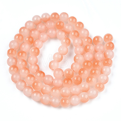 Baking Paint Imitation Jade Glass Round Bead Strands X1-DGLA-N003-10mm-07-1