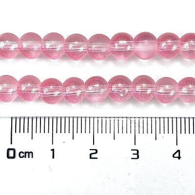 Frosted Transparent Glass Bead Strands GLAA-P065-6mm-03-1