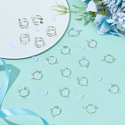 28Pcs Brass Clip-on Hoop Earring Findings KK-ME0001-30S-1