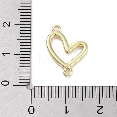 Rack Plating Brass Love Heart Connector Charms KK-M293-47G-1