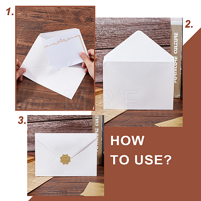 CRASPIRE Gilding Classical Kraft Paper Envelopes with Stickers DIY-CP0004-86B-1
