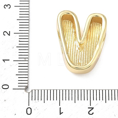 Brass Initial Beads KK-B167-27G-01V-1