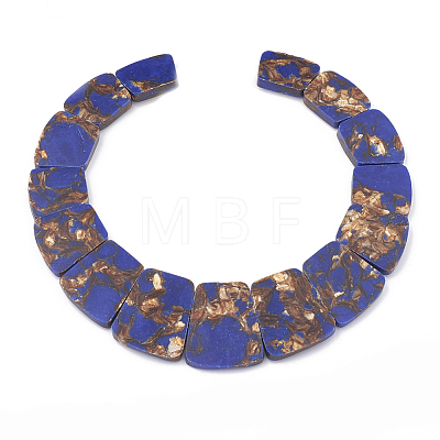 Assembled Bronzite and Synthetic Lapis Lazuli Beads Strands G-S327-002-1